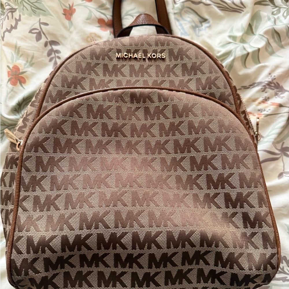Michael Kors Tan Monogram Backpack